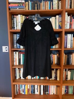 Gretchen Scott Designs Black Ruffle Sleeve Dress